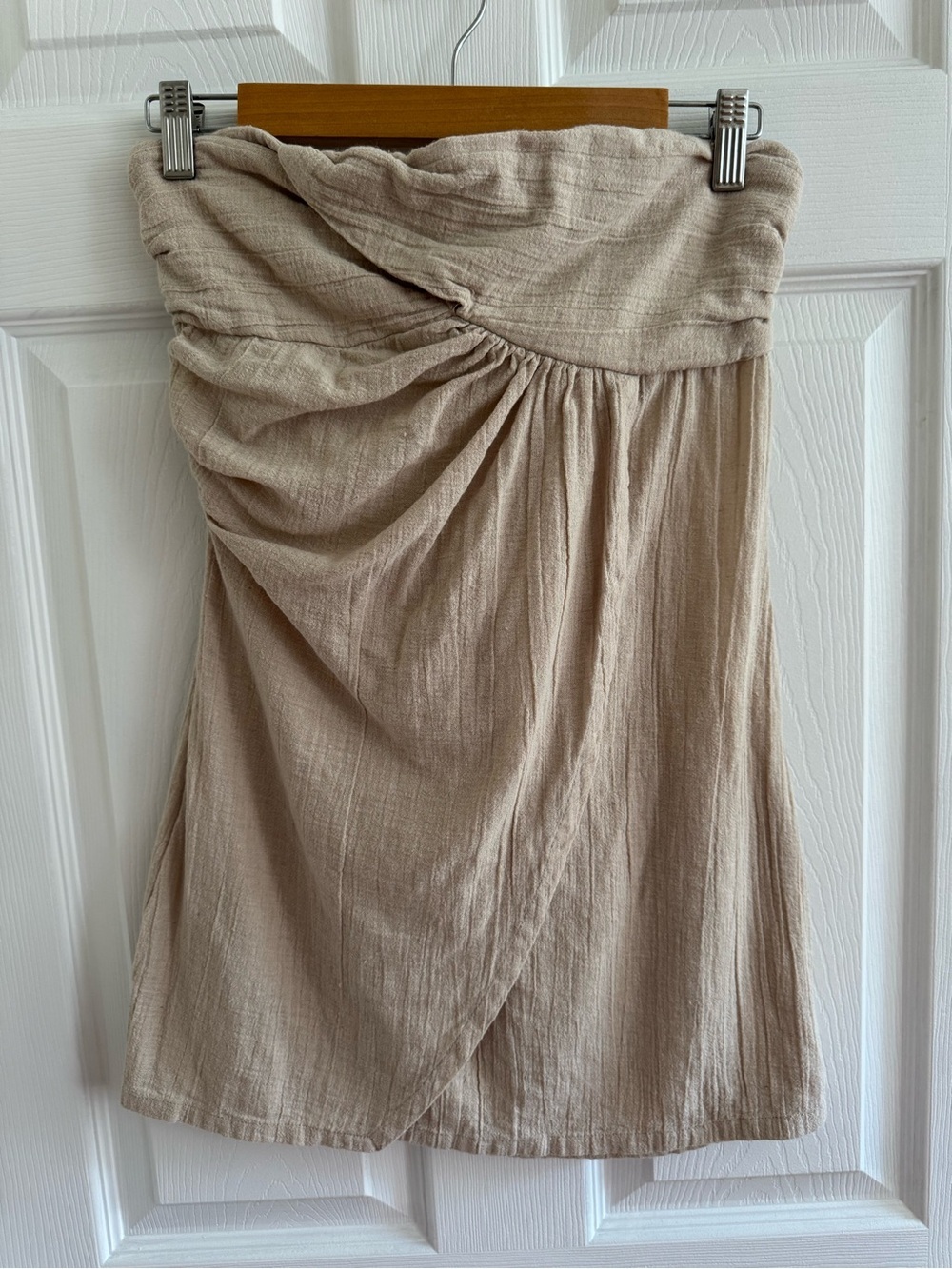 FREE PEOPLE Boogie Down Linen Strapless Tunic S